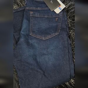 Men's Slim Straight Jeans in Dark Blue Denim